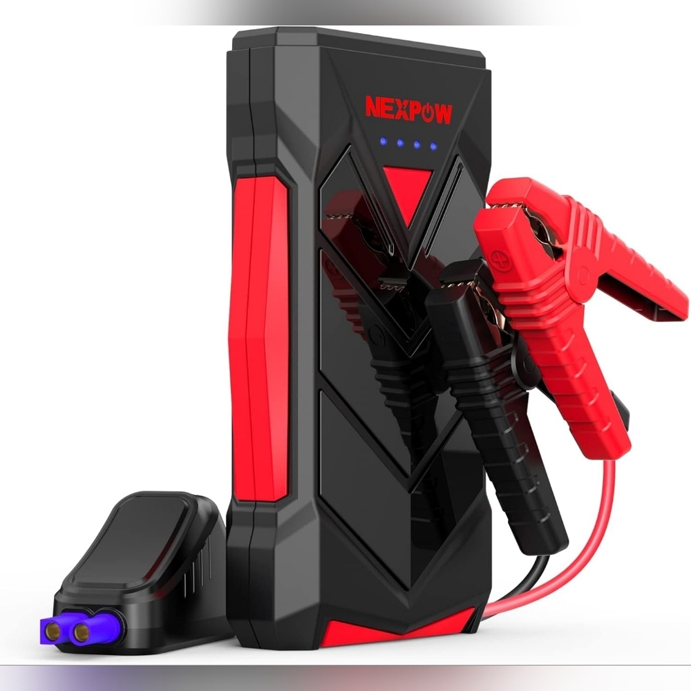 New NEXPOW Portable Jump Starter, Power Pack with USB Quick Charge & LED Light!